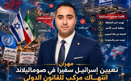 أستاذ قانون دولي: تعيين سفير إسرائيلي في صوماليلاند جريمة دولية مركّبة وعدوان على سيادة الصومال يستوجب عقوبات فورية