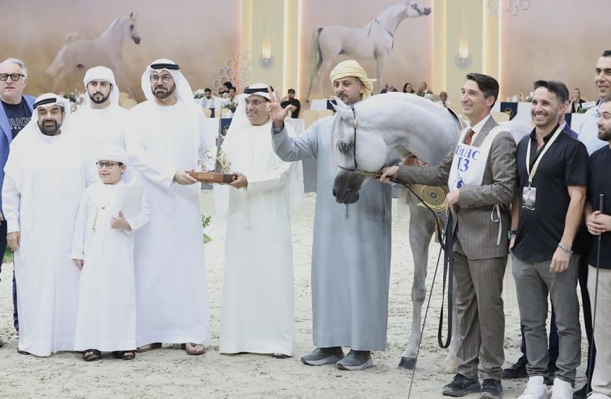 القرقاوي يتوج "دي سيراج" الفائز بالشوط الرئيسي ببطولة دبي للجواد العربي