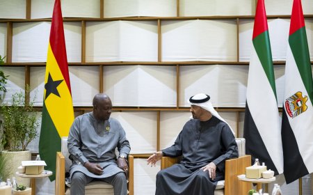 رئيس الدولة ورئيس غانا يبحثان تعزيز علاقات التعاون بين البلدين