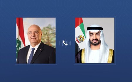 رئيس الدولة يتلقى اتصالاً هاتفياً من الرئيس اللبناني