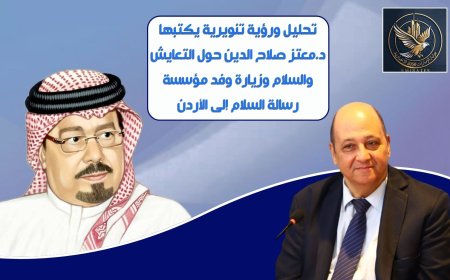 تحليل ورؤية تنويرية يكتبها د.معتز صلاح الدين حول  التعايش والسلام وزيارة وفد مؤسسة رسالة السلام إلى الأردن