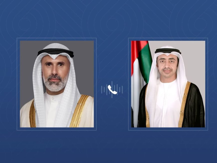 عبدالله بن زايد يجري اتصالاً هاتفياً مع وزير الخارجية الكويتي