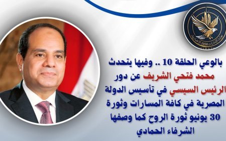 شاهد ..الحلقة العاشرة من "بالوعي" محمد فتحي الشريف يكشف كواليس "السيسي مر من هنا" ويوثق محطات بناء الدولة بالأرقام على "صوت العرب"
