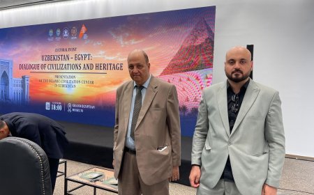 بناء على دعوة رسمية من سفارة اوزبكستان :رئيس مجلس أمناء مؤسسة رسالة السلام العالمية بالقاهرة يصل إلى المتحف المصري الكبير لحضور فعالية تقديم مركز الحضارة الإسلامية