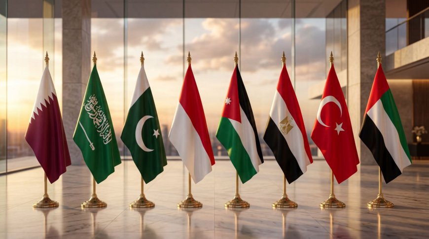 بيان مشترك لوزراء خارجية الإمارات وتركيا ومصر والأردن وإندونيسيا وباكستان والسعودية وقطر
