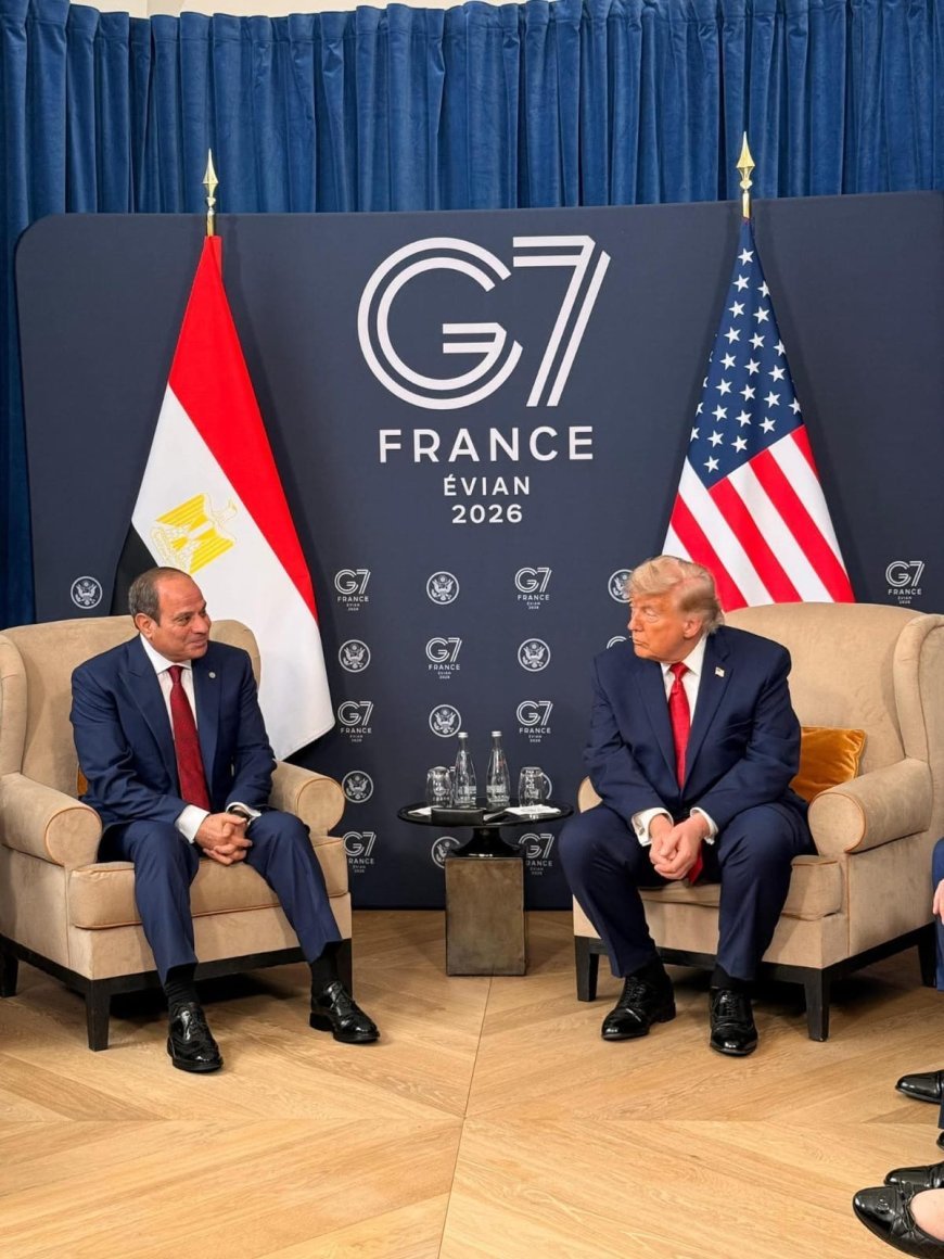*الرئيس السيسي " يلتقي مع الرئيس دونالد ترامب رئيس الولايات المتحدة الأمريكية " على هامش أعمال قمة مجموعة السبع المنعقدة في مدينة إيفيان الفرنسية*