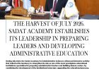 The harvest of July 2026. Sadat Academy establishes its leadership in preparing leaders and developing administrative education