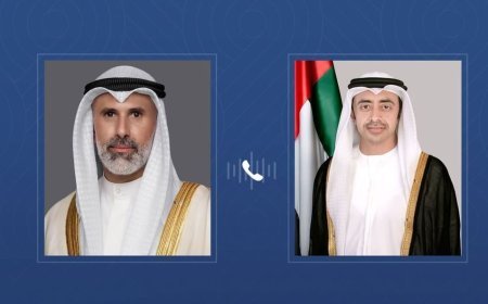 عبدالله بن زايد يتلقى اتصالاً هاتفياً من وزير خارجية الكويت