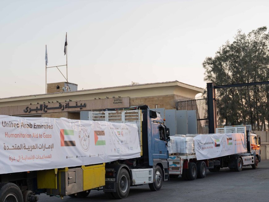 ضمن "الفارس الشهم 3"/دخول 5 قوافل مساعدات إماراتية إلى قطاع غزة تحمل 683 طناً من المساعدات