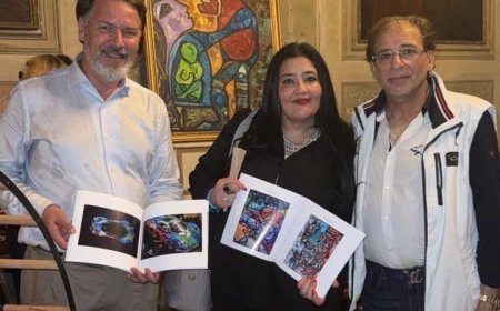 *الفنانة التشكيلية السعودية شاليمار شربتلي " تفتتح معرض الفن المعاصر بايطاليا وتشارك بـ 15 لوحة عالمية بحضور زوجها المخرج خالد يوسف | صور*