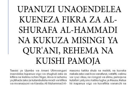 Ujumbe wa Amani Ulimwenguni Nchini Niger.. Upanuzi Unaoendelea Kueneza Fikra za Al-‎Shurafa Al-Hammadi na Kukuza Misingi ya Qur'ani, Rehema na Kuishi Pamoja