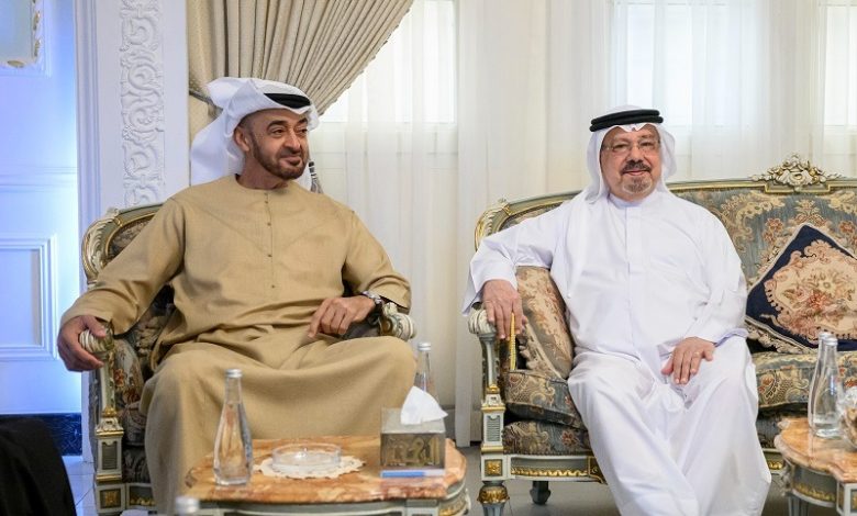 الشيخ محمد بن زايد مع المفكر الكبير الشرفاء الحمادي